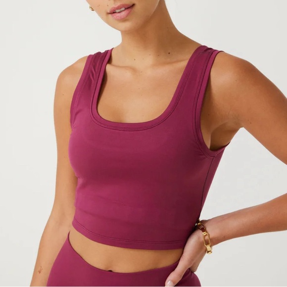 NWOT Terez TLC Crop Top In Black Raspberry - Picture 1 of 11